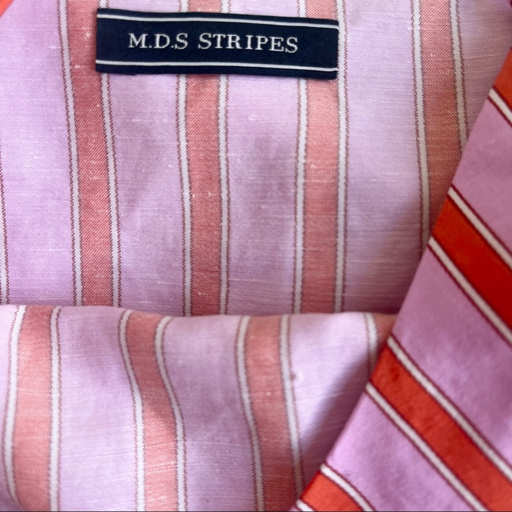 MDS Stripes Pink/Orange Ruffle Tank - Picture 4 of 7